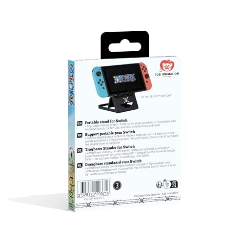 Konix One Piece Support Stand pour Nintendo Switch, Switch 2, Smartphones et tablettes - Position réglable - Noir