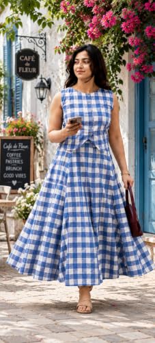 Image of Women's South Cotton Printed Short Top with Skirt