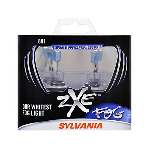 SYLVANIA - 881 SilverStar zXe Fog High Performance Halogen Fog Light Bulb - Bright White Light Output, HID Attitude, Xenon Fueled Technology (Contains 2 Bulbs)