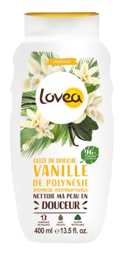 LOVEA - Gelée de Douche - Extrait de Vanille de Polynésie - Mousse Fine & Onctueuse - 96% d'Origine Naturelle - PH Neutre - Sans Sulfate - Fabriqué en...