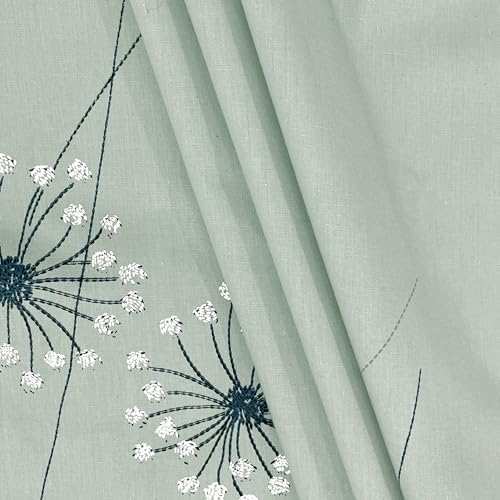 Image of Swayam Mercerized Pure Cotton Single Bedsheet with 1 Pillow Cover | Size 60 x 90 inch | 250 TC | Floral Design | Soft Breathable Bed Sheet | Comfortable & Durable for Bedroom - Green