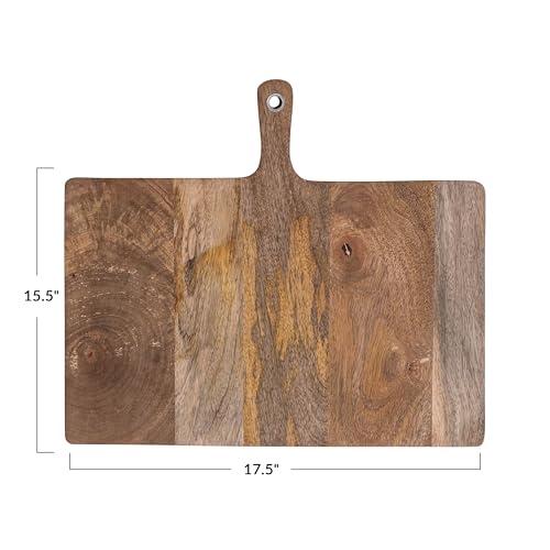 Creative Co-Op Mango Wood Cheese and Serving Board with Handle, Natural by Creative Co-op - Image 2