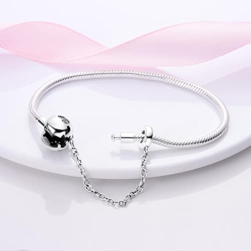Zhipal 925 Sterling Silver Snake Chain Charm Bracelet Butterfly Colorful Heart With 5A Cubic Zirconia For Women Girls Gift Bitthday (17Cm/6.7In(Fit Wrist Size 5.9In), Ktb008) #TOP2
