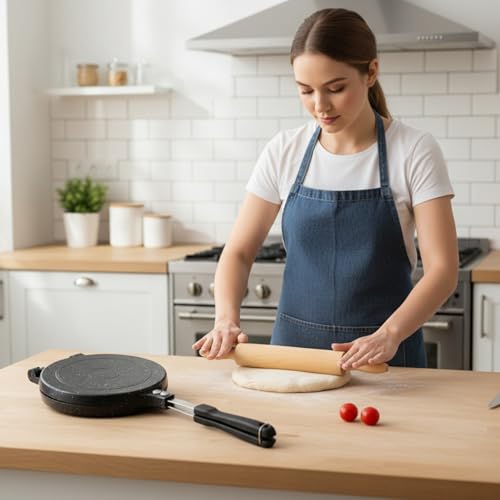 Pizza Dough Press 8 inch Nonstick Double Side Tortilla Press with Handle Tortilla Maker for Flatbread, Pizza, Roti, Taco, Empanada