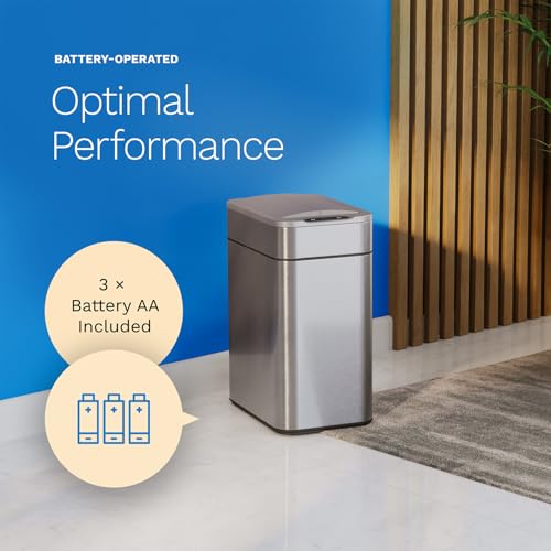 Image of hOmeLabs - 13 Gallon Kitchen Trash Can Stainless Steel