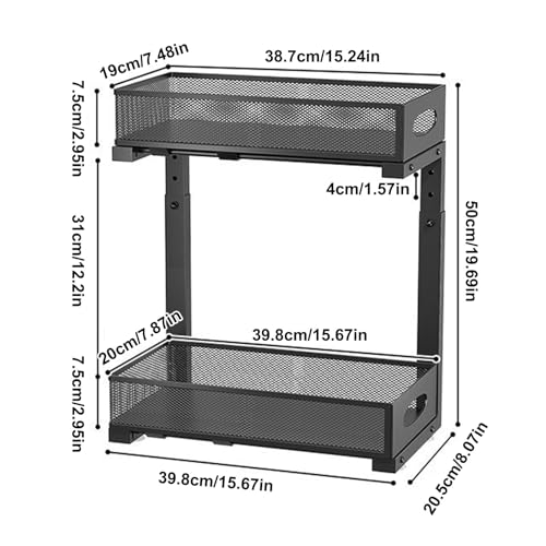 Rangement sous évier à tiroir amovible et meuble d'organisation