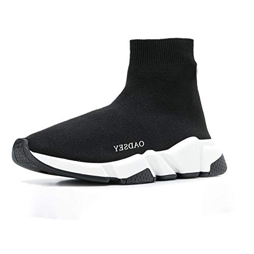 Tênis Meia Casual Unissex Conforto Liso Solado Borracha Preto 38