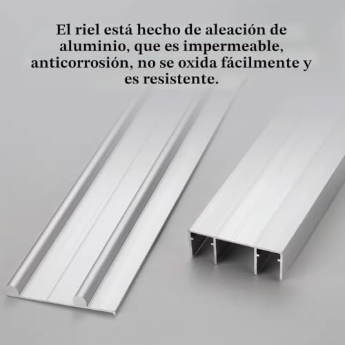 Miniatura 3 de Unikicool Riel Oculto Para Puerta Corredera,Riel Para Puerta Corredera Doble,Kit De Herrajes For Rieles De Puerta Corrediza De Armario,Guia Puerta Corredera Riel,Para Oficinas En Casa.