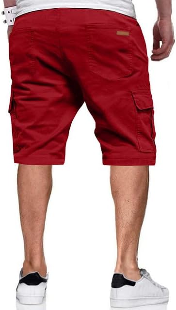 JMIERR Mens Casual Cotton Twill Cargo Shorts Drawstring Classic Chino Stretch Short with 6 Pockets - Image 2