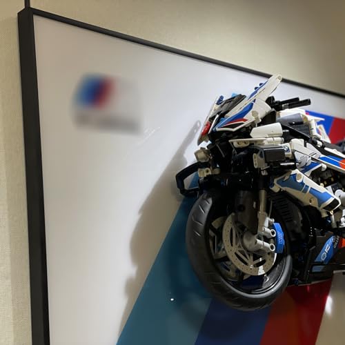 Image of iLuane Display Wallboard for LEGO Technic BMW M 1000 RR 42130 Motorcycle Model Kit, Adult Collectibles Wall Mount, Home or Office Decor (No Car Included)