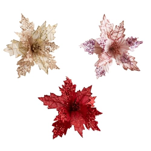 Kznifmk Grandes Flores Artificiales de Navidad Que Adornan los Adornos del Árbol de Navidad Adornos para Árboles de Navidad B