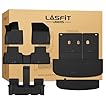 LASFIT Floor Mats & Seatback & Cargo Mats for Hyundai Palisade 7/8 Seats 2025-2020 (8 Seats Need to Cut), All Weather TPE Custom Fit Floor Liners for Palisade Full Set Car Mats Accessoires, Black