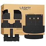 LASFIT Floor Mats & Backrest Mats & Cargo Mats for Hyundai Palisade 7/8 Seats 2025 2024 2023 2022 2021 2020, All Weather TPE Custom Fit Floor Liners for Palisade Full Set Car Mats Accessoires, Black