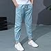 Boys Cargo Joggers Pants Fashion Straight Leg Pant Jogging Teenage Sweatpants Stretchy Pull On Trousers with Pockets Light Blue