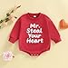 Dcohmch Mr Steal Your Heart Baby Boy Outfit Newborn Infant Valentines Day Long Sleeve Romper Fashionable Cute Jumpsuit (Red, 6-12 Months)