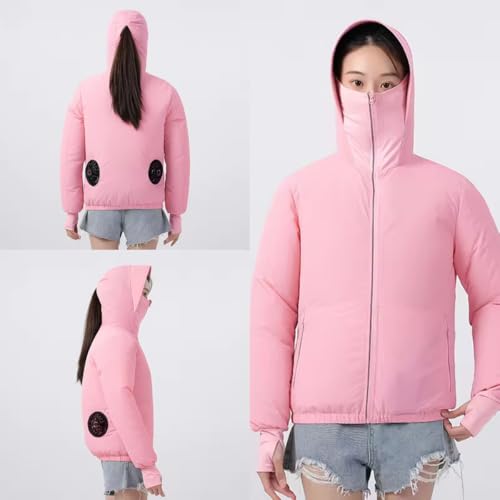 Image of Sun Protective Jacket UPF 50+ Air Conditioner Hoodie Lightweight Cooling Clothes with Fans Stay Cooling in Summer