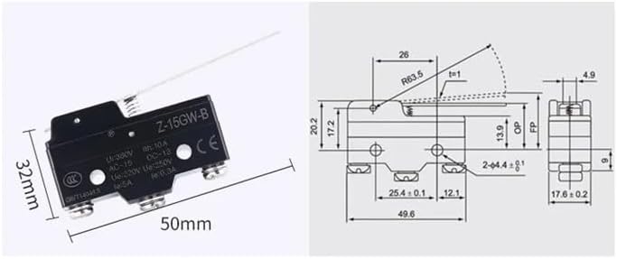 1PCS Z-15GW-B LXW5-11G1 TM-1703 Long Hinge Lever SPDT Basic Limit Switch Microswitch 15A 250V