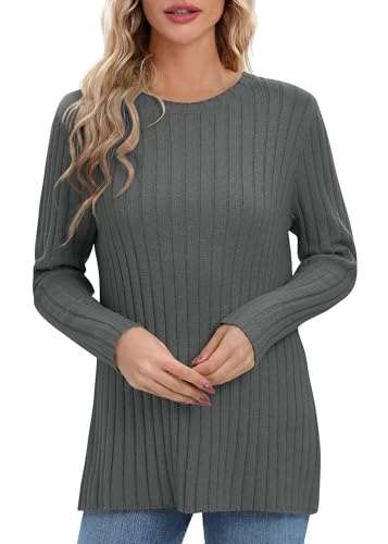 Image of Urban CoCo Women's Lightweight Crewneck Pullover Sweaters Long Sleeve Fall Knitted Sweater Tops
