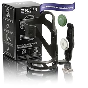 FOSIEN Silent Track Cage AirTag Fahrrad Flaschenhalter Schwarz