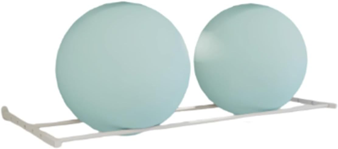 Rectangle Yoga Ball Holder, Wall Mount Stability Ball rack, Space-Saving, for Home and Yoga Studios or Commercial Gyms, 6ft(White,123cm)
