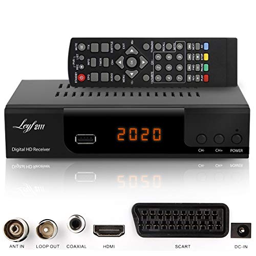 hd-line LEYF2111C Cable Receiver for Digital Cable TV - DVB-C (HDTV, DVB-C / C2, DVB-T/T2, HDMI, SCART, USB 2.0) + HDMI Cable (Receiver),