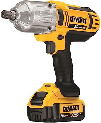 DEWALT DCF889M2 20-volt MAX Lithium Ion 1/2-Inch High Torque Impact Wrench with Detent Pin, Yellow