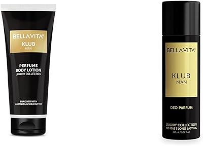 Vita Luxury KLUB Man Body Perfume Lotion 200 ml KLUB Man No Gas Body Deodorant Parfum for Men with Lemon, Rose and Vanilla|Musky and Spicy Long Lasting Fragrance Body Perfume DEO 150 Ml