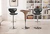 Roundhill Furniture Masaccio Cushioned Leatherette Upholstery Airlift Swivel Barstool, Set of 2, Grey #1