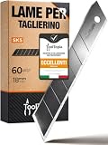 Lame per Cutter 18 mm – 60 Lame Universali di Ricambio in Acciaio SK5 per Taglierini e Coltelli da Moquette Segmentate Extra Affilate per Tagli Precisi e Molteplici Applicazioni
