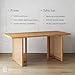 Nathan James Willow Boho Dining Table for 6 with Solid Wood Legs, 6-Person Natural Wood Dining Table, Warm Pine or Brown with Bohemian Rattan Accent