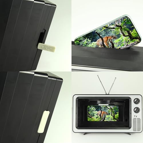 Lan -He Retro TV 3D HD Screen Magnifier for Cell Phone Magnifying Projector Screen Enlarger for Videos Foldable Phone Stand with Screen Amplifier,Compatible with All Smartphones,A Good by Lan -He - Image 4