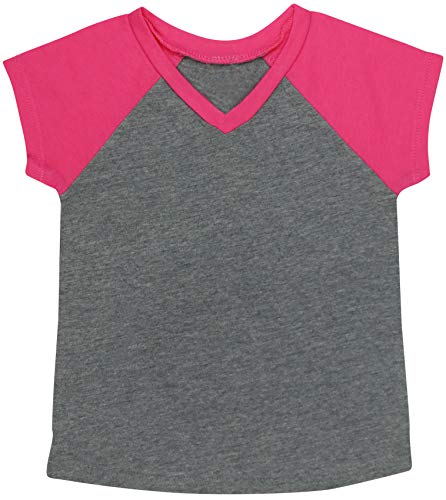 Image of ToBeInStyle Kids Boys Girls Cotton Jersey Contrast Raglan V-Neck Tee T-Shirts