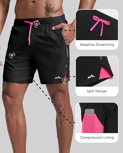 Image of maamgic Men's Athletic Running Shorts with Liner Ultra Lightweight Workout Shorts 5 inch / 7 inch