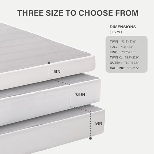 EGOHOME 5 Inch Queen Easy Assembly, Sturdy Mattress Foundation, Strong Steel Metal Frame, Black Box-Springs - Thumbnail 3