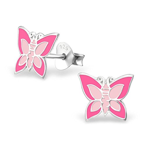 Mon-bijou  h15656  Pendientes Mariposa Rosa Claire en plata 925/1000