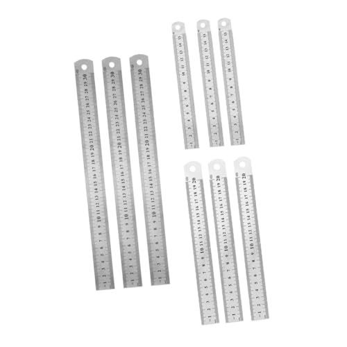 HIAKDOFT 9個 不??製 メトリック定規 入り 学生用描画測定ツール 両面センチ表示 精密設計 学校 オフィス対応