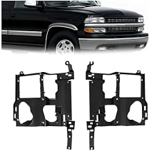 ALMULOO Pair Headlight Bracket Compatible with 1999-2007 GMC Sierra/Chevy Chevrolet/Silverado 1500 1500HD 2500 2500HD 3500 Suburban 1500 2500 Tahoe GMC Yukon/Yukon XL PlasticPP Black LH&RH