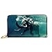 Produktbild JHGFG Mode Handtasche Reißverschluss Brieftasche Schwimmen Elefant Unterwasser Spiegel des Afrikanischen Ozeans Telefon Kupplung Geldbörse Abendkupplung Blockieren Leder Brieftasche Multi Ca.