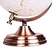 EXERZ 20cm Globo Dorado Color Metálico - Decoración Educativa, Geográfica, De Escritorio...
