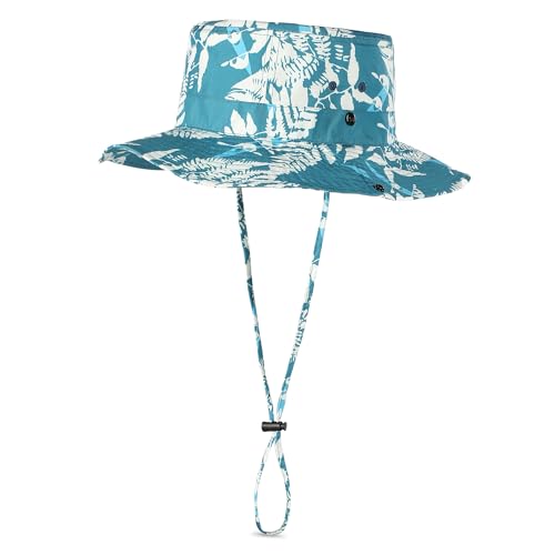 Image of Printed Bucket Hat UPF 50+ Quick-Dry Breathable Sun Hat, Roll-Up Brim Boonie Hat with Adjustable Fit for Beach Hiking Fishing