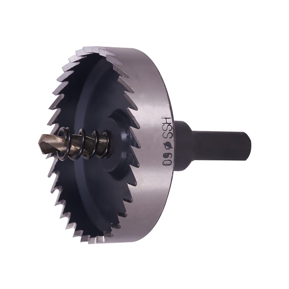 Auniwaig HSS Hole Saw Kits for Metal, 60mm High Speed Steel Drill Kit, for Cutting Holes on Stainless Steel Aluminum, Wood, Plastic 1Pcs
