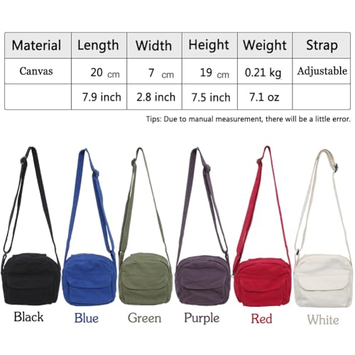 Canvas Small Crossbody Bags for Women Men Shoulder Purses with Zipper Cute Mini Women's Handbags Phone Purse3