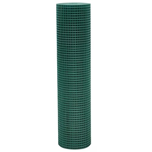 EffeDecor Rete Metallica Plastificata per Recinzione 50/60/80/100/120/150 cm Elettrosaldata Rivestita in PVC Verde Rotolo 25 MT per Recinzioni da Giardino,Animali,Piante Maglia 12,7x12,7 mm (150 cm)
