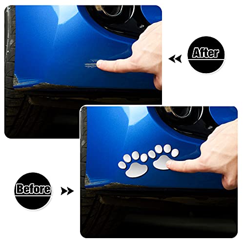 Image of Frienda 10 Pcs 3D Paw Print Car Decals Window Decal Heart Paw Car Sticker Dog Footprint Self Adhesive Decoration Bumper Window Laptops Luggage Interior Accessories Decor