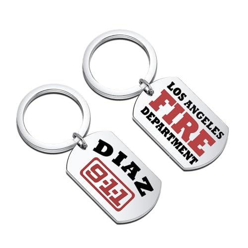 Porte-clés pour fan de la série télévisée au bureau ou en voiture avec Eddie Diaz