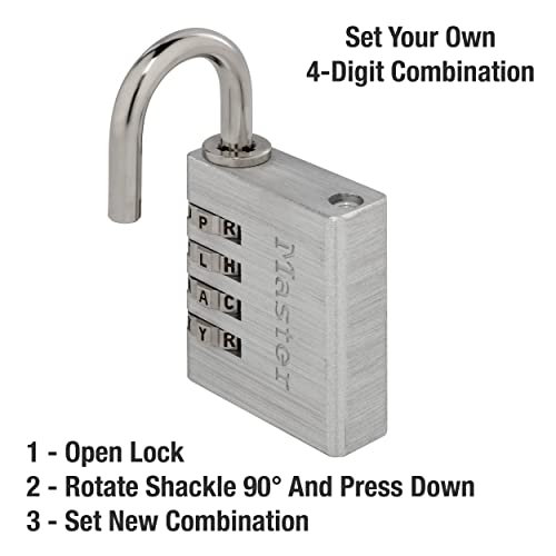 Image of Master Lock 643DWD Set Your Own Word Combination Lock 1-9 /16 in. Wide Silver