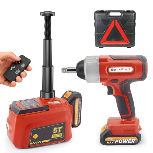 Image of E-HEELP Cordless Electric Floor Jack Kit 5 Ton with Remote, Wrench and LED