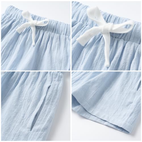 Pantalones cortos de lino texturizados Mud Kingdom bermudas premium ligeras para niños 4