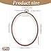 CABODYALS 2Pcs Oval Embroidery Hoop Vintage Plastic Imitation Wooden Cross Stitch Ornaments Alloy Hanging Ring Display Decorative Frame Walnut Embroideried Quilting Hoops for Art Craft Wall Decor