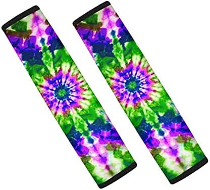 Paquete de 2 Almohadillas para cinturón de Seguridad, Almohadillas para arnés de Coche con Gancho y Bucle, cojín de Viaje, Funda para cinturón de Seguridad de Coche (Colorido B)